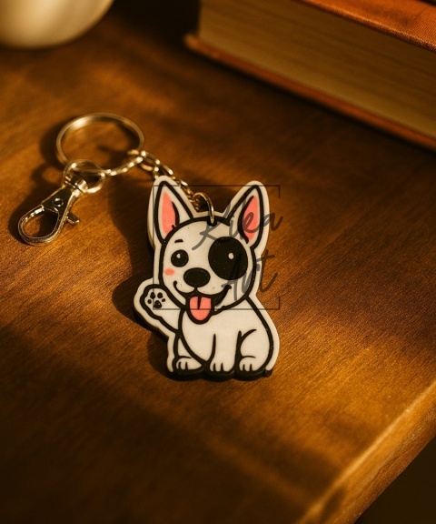 bulterier szczeniak brelok