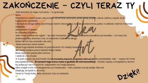 Kurs " Mozaika z płata"