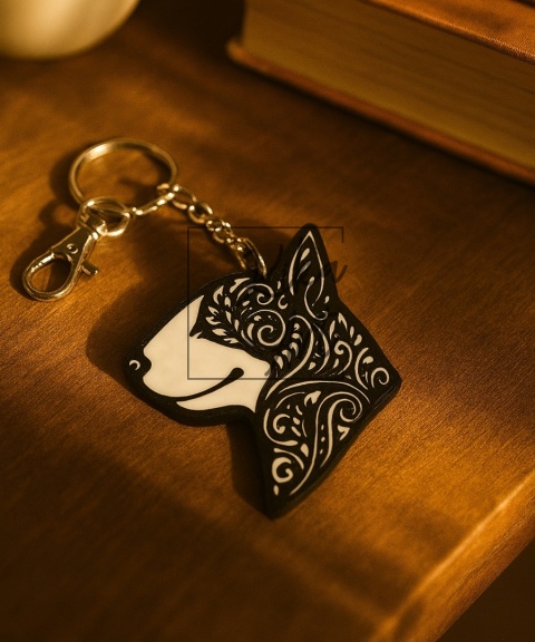 Bulterier ornament bez/z TAG