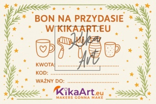 Świąteczny Bon Podarunkowy KikaArt.eu – wybierz dowolną kwotę
