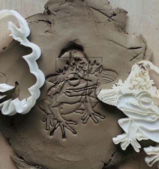 Magiczna żaba w kapeluszu– stempel i wykrojnik