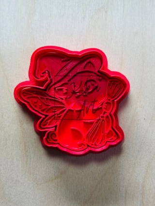 Magiczna świnka czarownica ze skrzydłami -- Stempel i wykrojnik do gliny