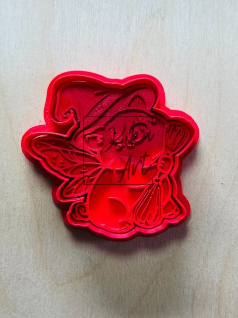 Magiczna świnka czarownica ze skrzydłami -- Stempel i wykrojnik do gliny