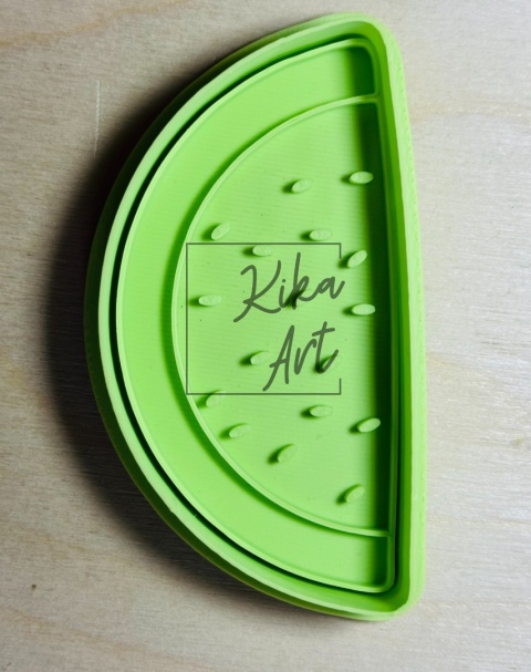 Watermelon Slice – clay stamp + cutter (2 sizes)
