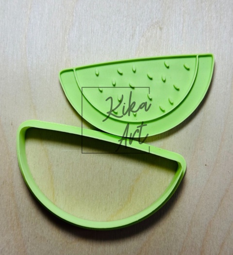 Watermelon Slice – clay stamp + cutter (2 sizes)