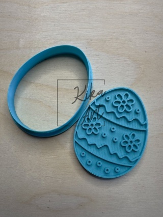 Clay Stamp and Cutter – Easter Egg Waves and Flowers