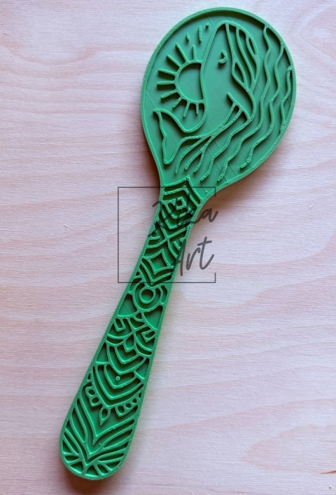 Stempel i wykrojnik do gliny – łyżka „Wieloryb i słońce”
