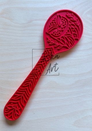 Stempel i wykrojnik do gliny – łyżka „Leśna sowa”