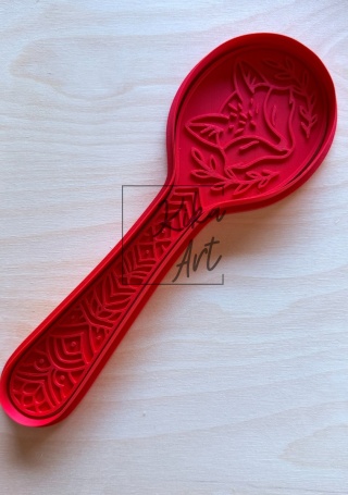 Clay Stamp and Cutter – Spoon “Fox & Forest”