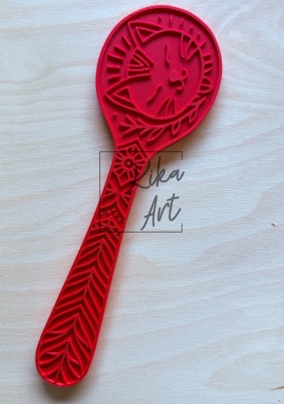 Clay Stamp and Cutter – Spoon “Cat and Sun”