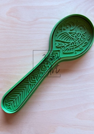 Stempel i wykrojnik do gliny – łyżka „Słowik i księżyc”