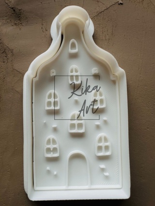 Clay stamp and cutter – townhouse with windows