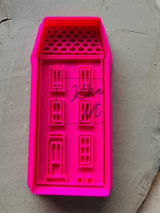 Clay stamp and cutter – townhouse with tiled roof