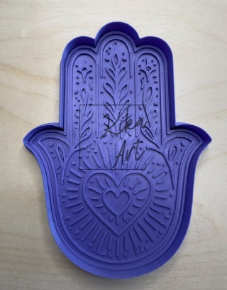 Stempel i wykrojnik duży – Hamsa z sercem