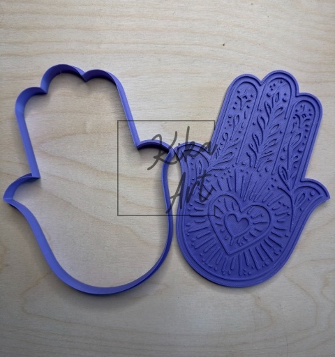 Stempel i wykrojnik duży – Hamsa z sercem