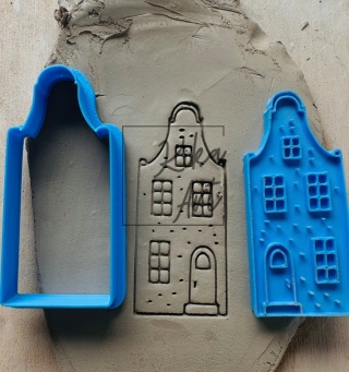 Stempel i wykrojnik kamieniczka z falistym dachem