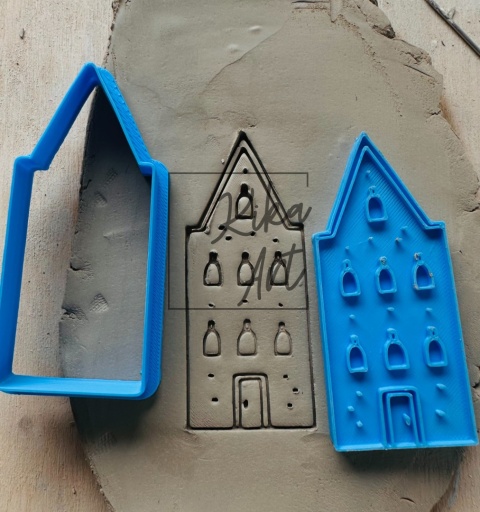 Stempel i wykrojnik kamieniczka z półokrągłymi oknami