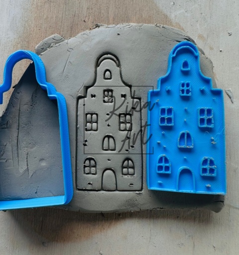 Clay stamp and cutter – townhouse with rounded façade