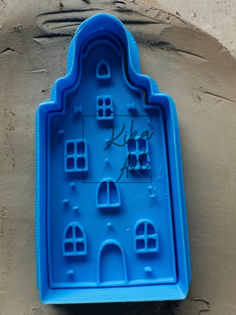 Clay stamp and cutter – townhouse with rounded façade