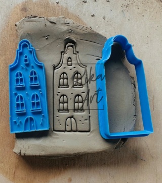 Stempel i wykrojnik kamieniczka z wysokimi oknami