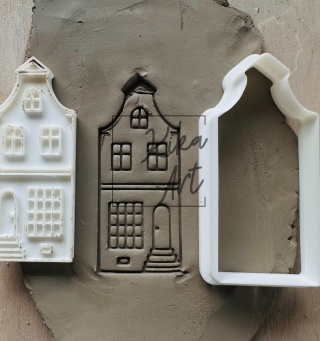 Stempel i wykrojnik kamieniczka z okienkami i daszkiem