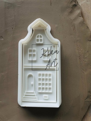 Stempel i wykrojnik kamieniczka z okienkami i daszkiem