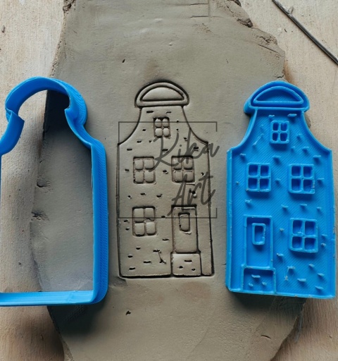 Clay stamp and cutter – townhouse with rounded top