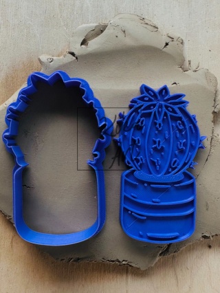 Stempel i wykrojnik – kaktus z kwiatem w doniczce