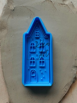 Clay stamp and cutter – townhouse with pointed roof