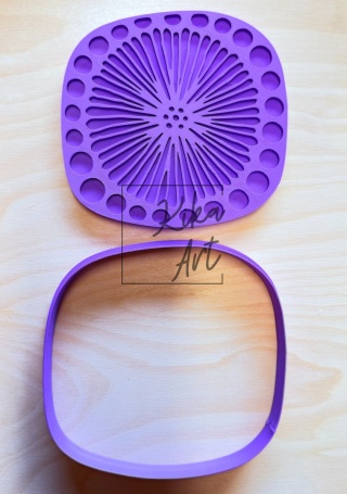 Clay Soap Dish Stamp & Cutter – Sun Rays with Decorative Border