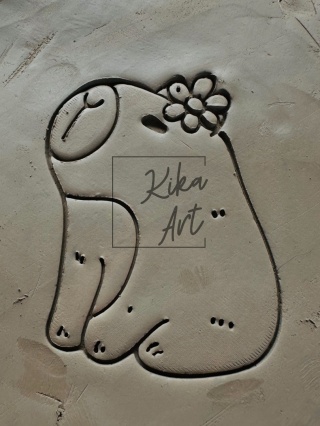 Stempel i wykrojnik do gliny – Kapibara z kwiatkiem