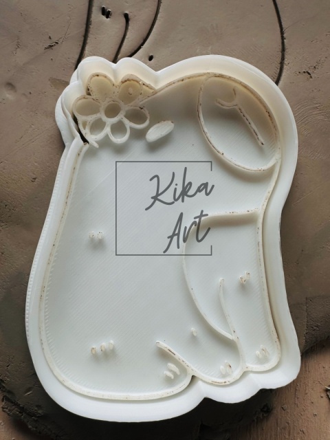 Stempel i wykrojnik do gliny – Kapibara z kwiatkiem 7×9 cm