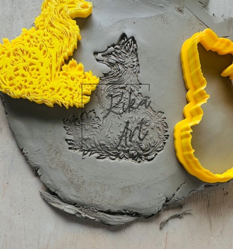 Floral Fox – clay cutter & stamp