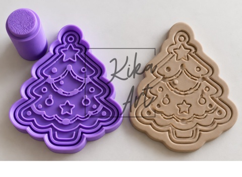 Choinka świąteczna – stempel + wykrojnik