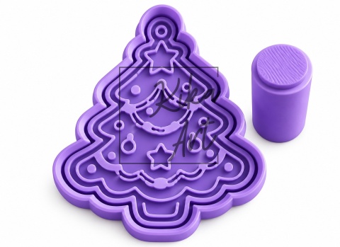 Choinka świąteczna – stempel + wykrojnik