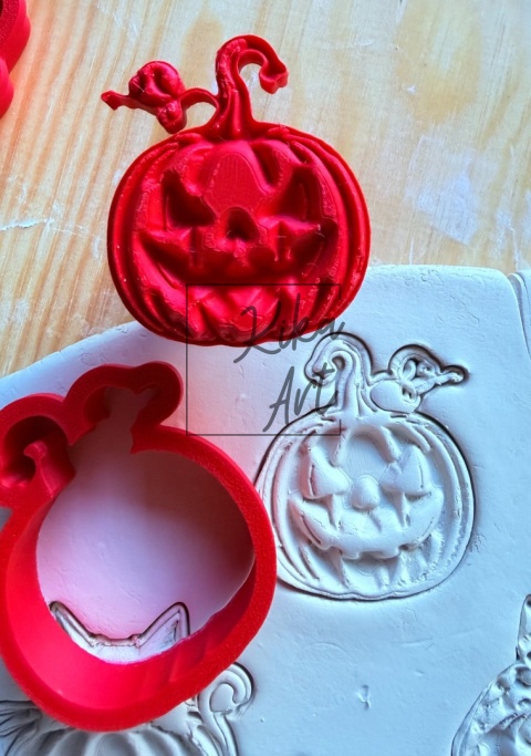 Clay Stamp + Cutter Set “Mischievous Pumpkin”