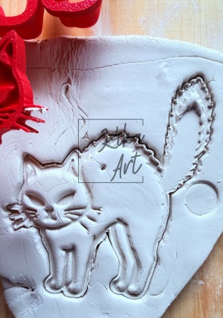 Zestaw stempel + wykrojnik „Halloweenowy Kot”