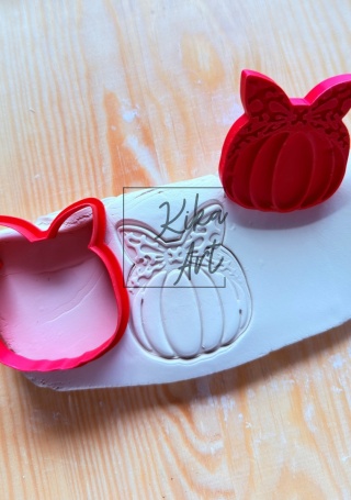 Zestaw stempel + wykrojnik „Dynia z Kokardą”